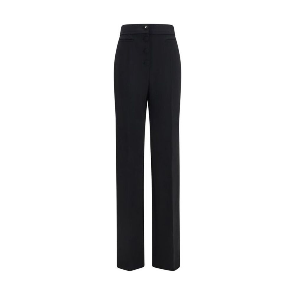 Valentino Garavani Black Wool Oves Aries Flared Women's Pants